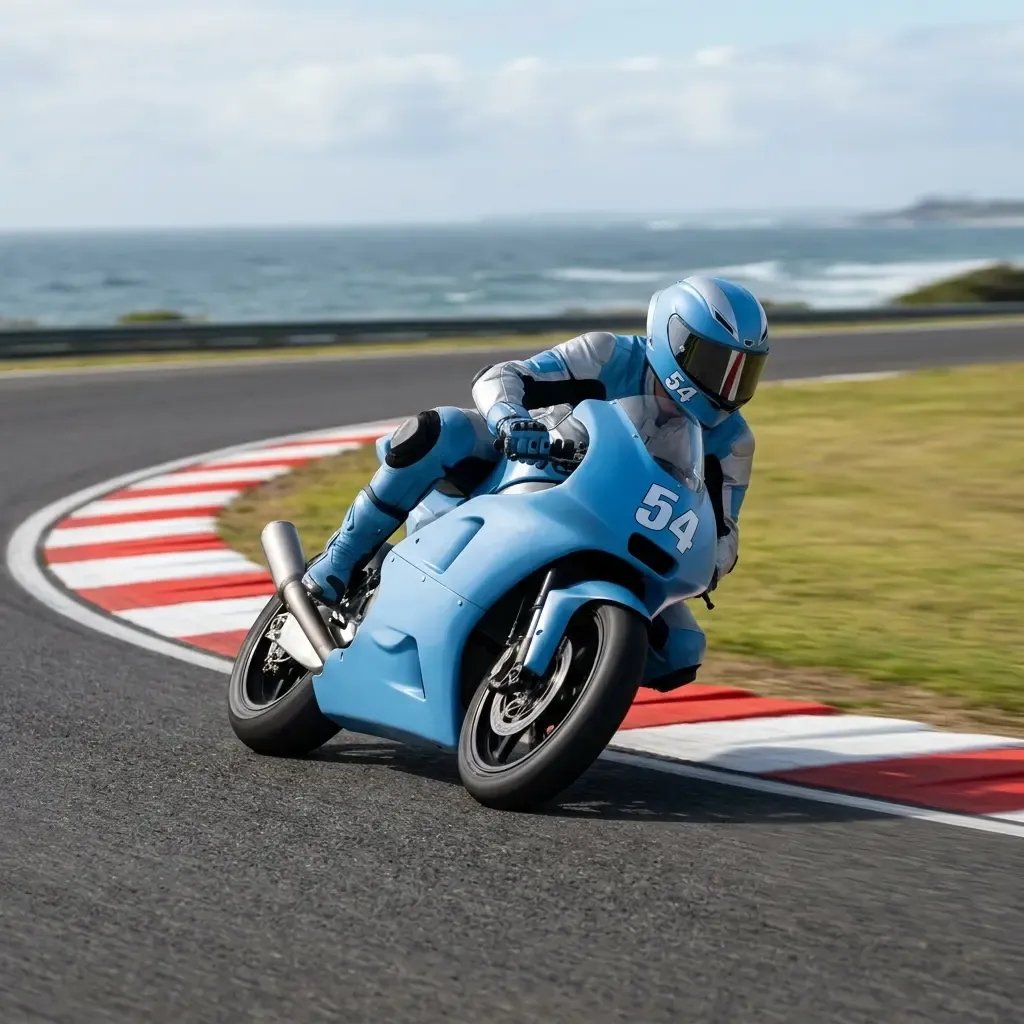 Illustration for our rider surgery story: coastal circuit kerbs overlooking the sea