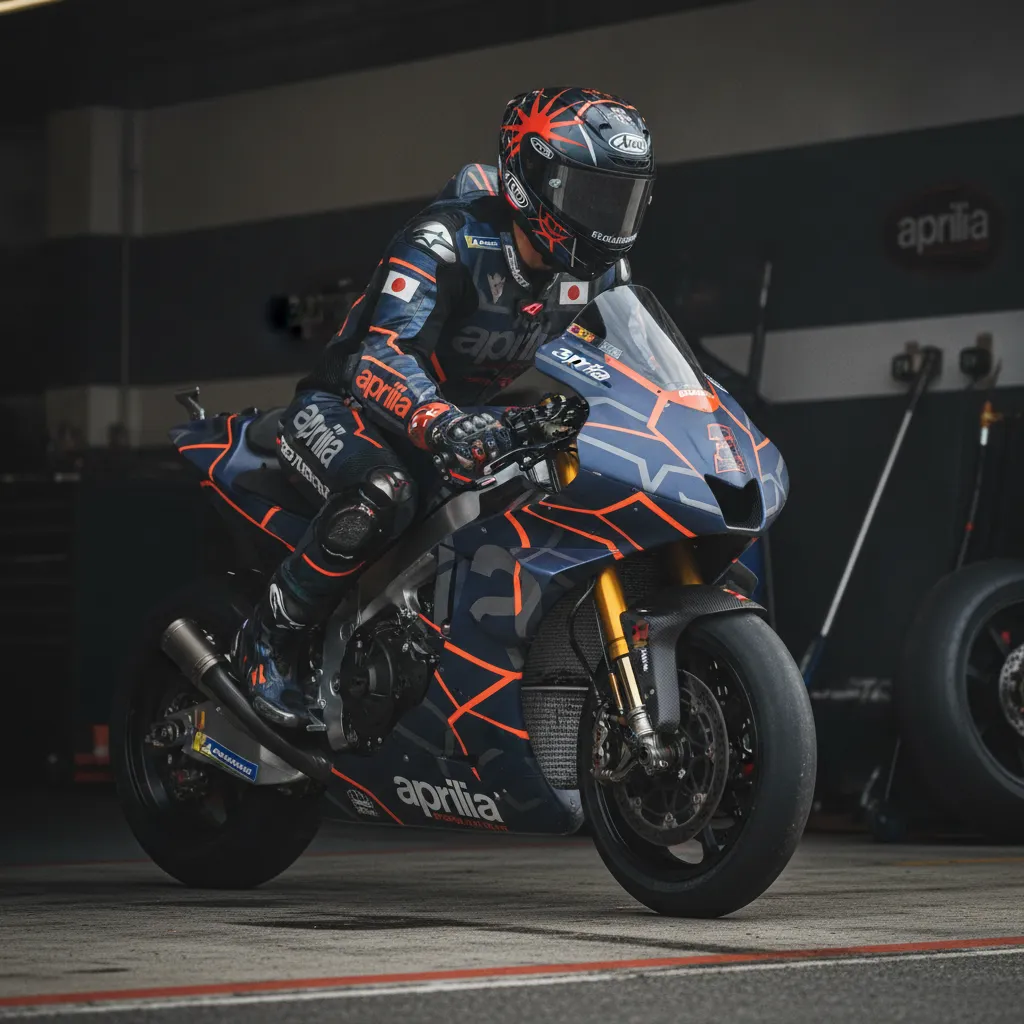 A Japanese rider prepares for his home Grand Prix at Motegi.