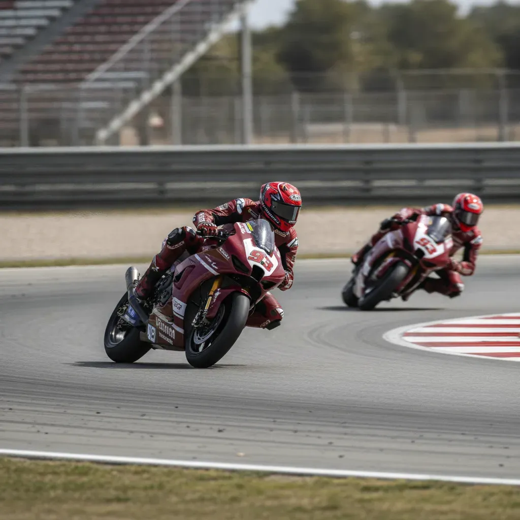 A view of the distinctive and challenging MotorLand Aragón circuit in Spain.