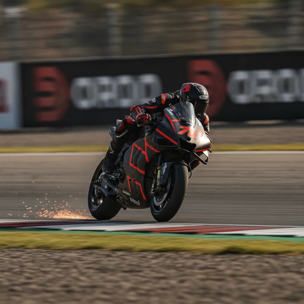 Marc Marquez pushes his Ducati to the limit during qualifying for the San Marino Grand Prix.