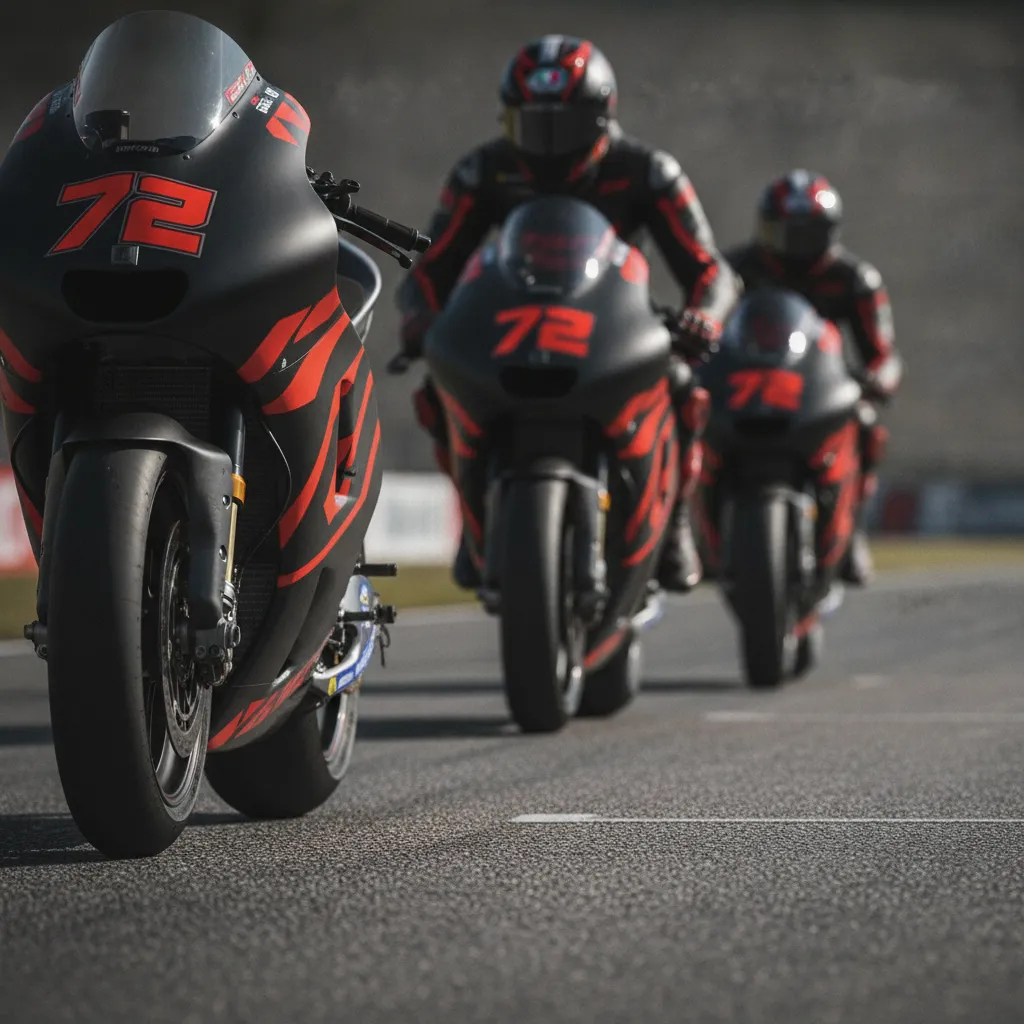 The front row of the MotoGP grid, representing the close battle for the championship.