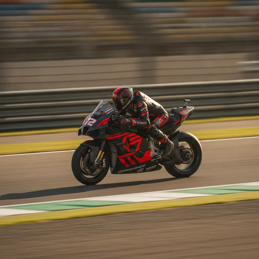 Fermin Aldeguer on his Gresini Ducati during his impressive qualifying run at Misano.