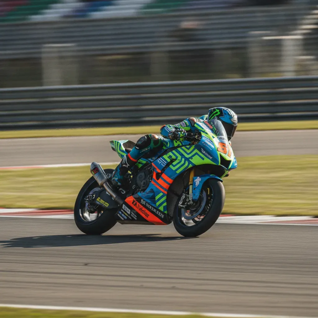 A Moto2 motorcycle at full lean angle during a race, representing the final step before MotoGP.