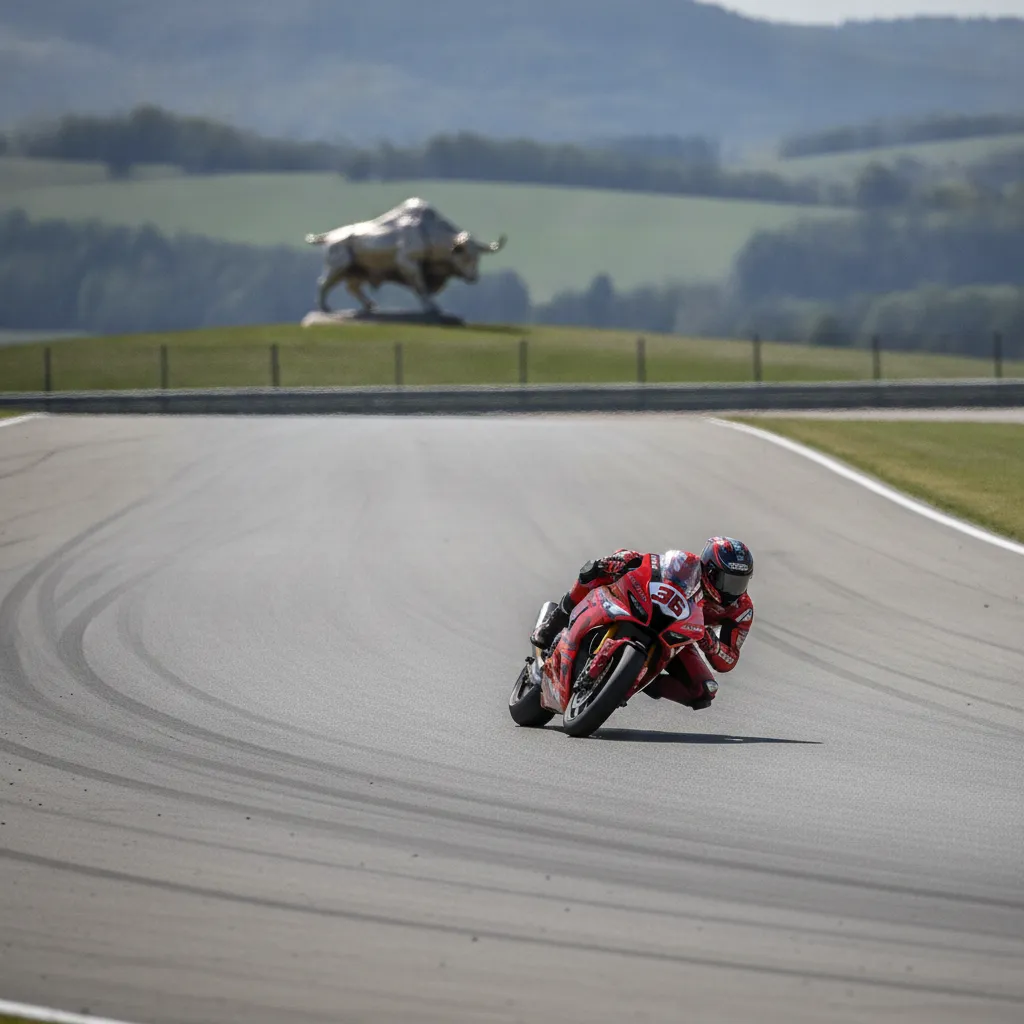 A scenic view of the fast and flowing Red Bull Ring circuit in Spielberg, Austria.