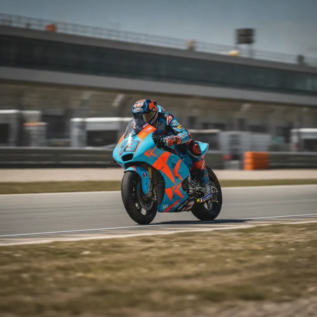 Dani Holgado racing his Moto2 bike during the 2026 season.