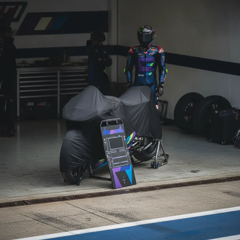 A portrait of a confident Dani Holgado looking forward to his MotoGP debut.