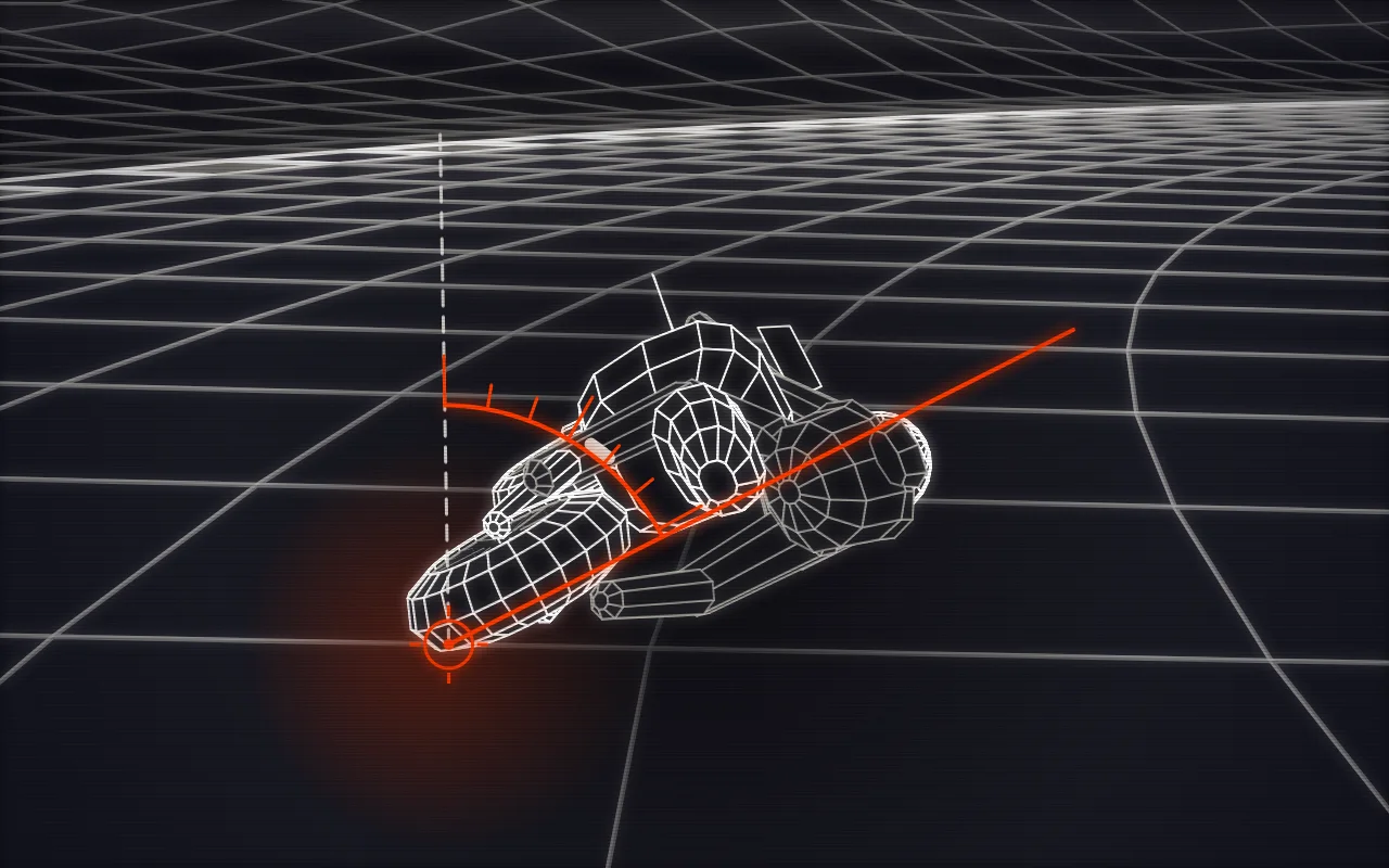 Wireframe drawing of a MotoGP bike seen from behind, leaned over in a right-hand corner. A dashed line shows upright, an orange line and arc measure the lean, and a white band marks the 35 to 40 degrees most road riders reach.